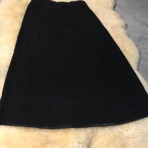 Black suede like tiered pull on skirt size M